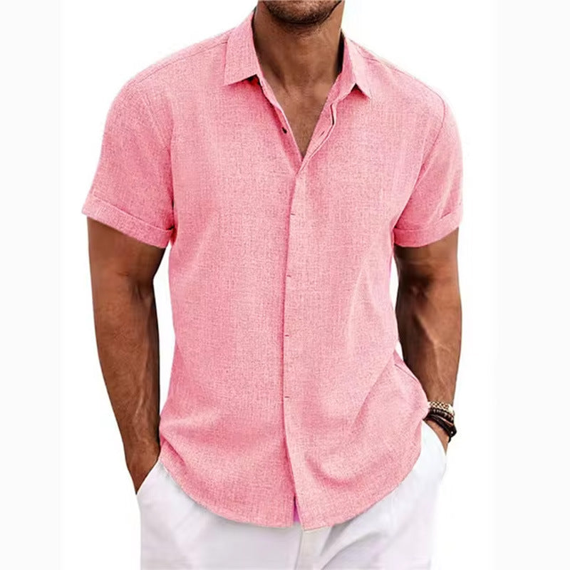 Mens Linen Short Sleeve Shirt
