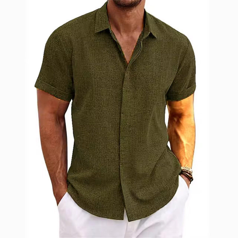 Mens Linen Short Sleeve Shirt