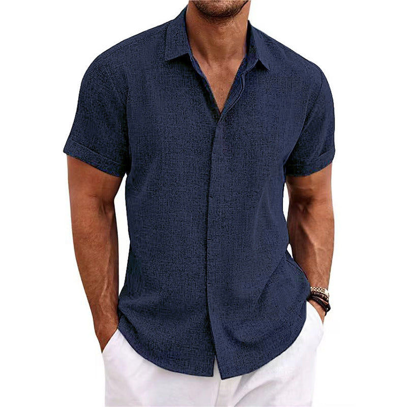 Mens Linen Short Sleeve Shirt