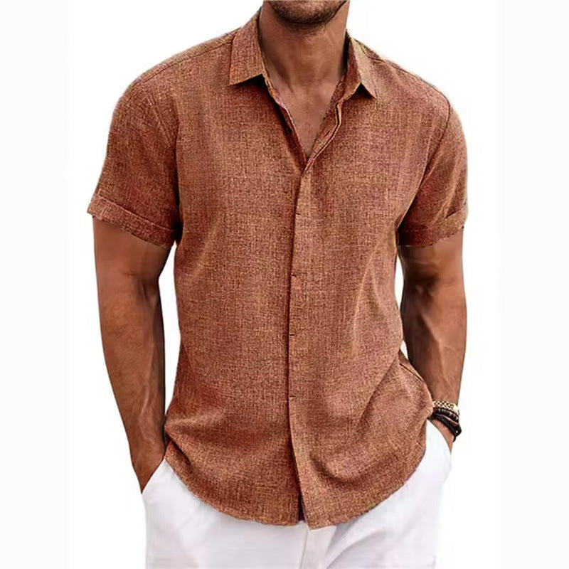 Mens Linen Short Sleeve Shirt
