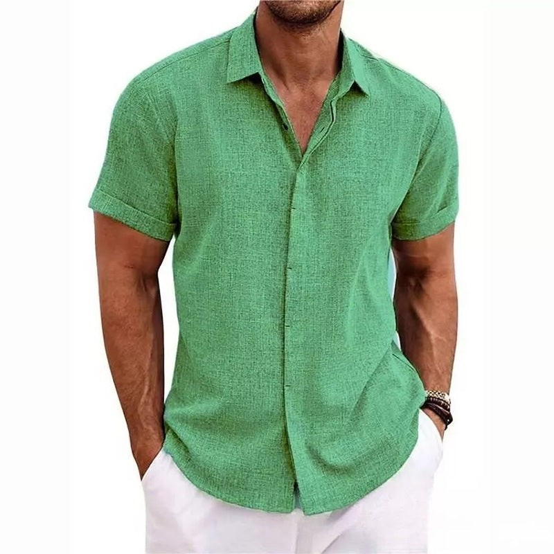 Mens Linen Short Sleeve Shirt