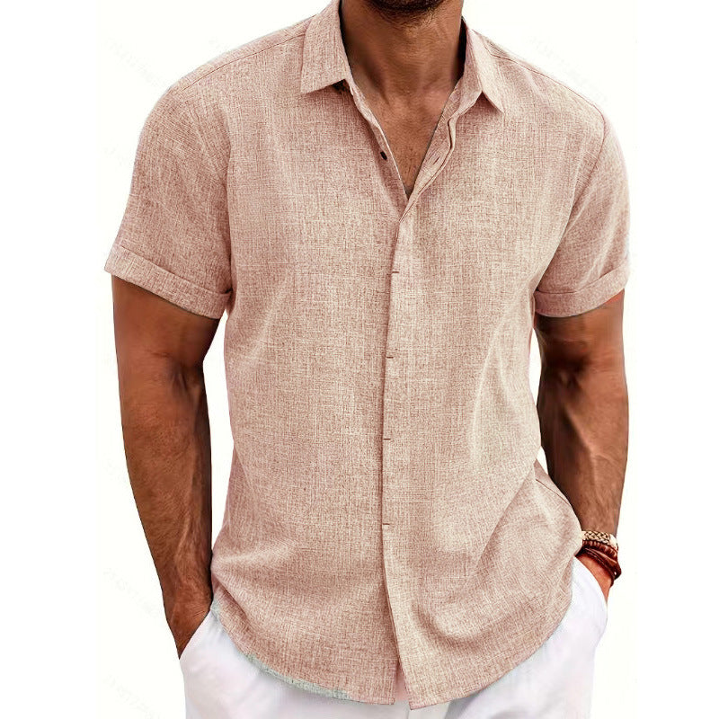 Mens Linen Short Sleeve Shirt