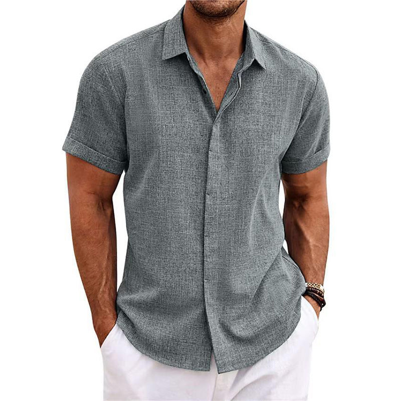 Mens Linen Short Sleeve Shirt
