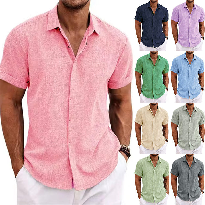 Mens Linen Short Sleeve Shirt
