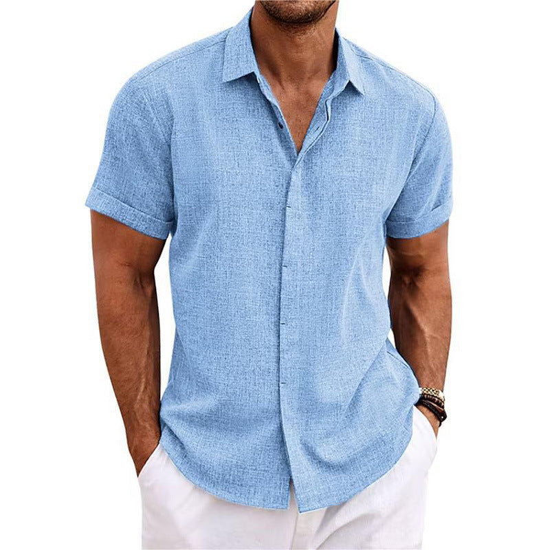 Mens Linen Short Sleeve Shirt