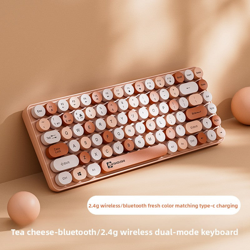 Wireless Mechanical Feel Silent Keyboard with Bluetooth Rechargeable