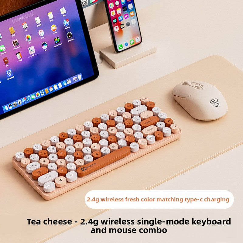Wireless Mechanical Feel Silent Keyboard with Bluetooth Rechargeable