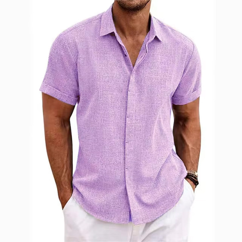 Mens Linen Short Sleeve Shirt