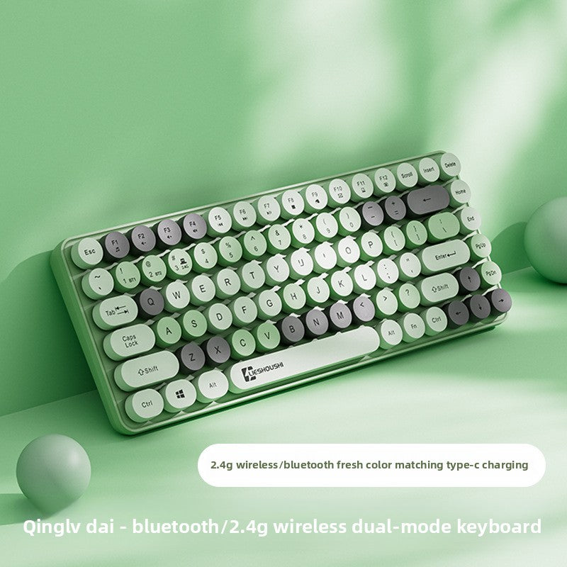 Wireless Mechanical Feel Silent Keyboard with Bluetooth Rechargeable
