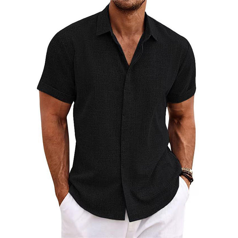 Mens Linen Short Sleeve Shirt