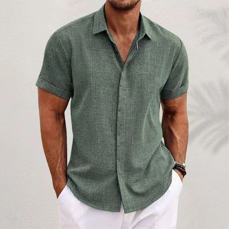 Mens Linen Short Sleeve Shirt