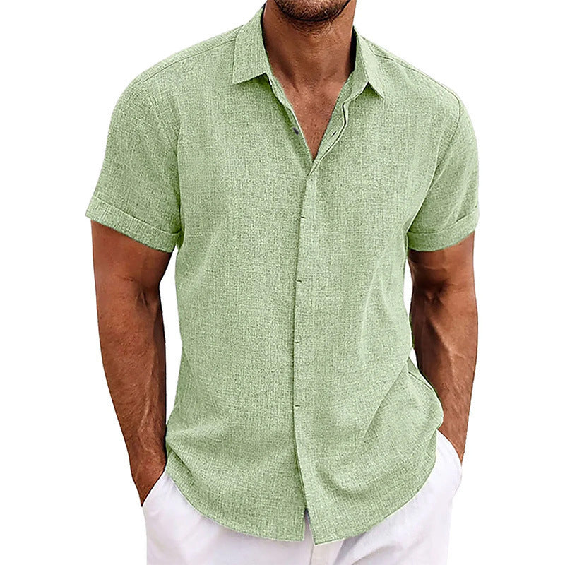 Mens Linen Short Sleeve Shirt