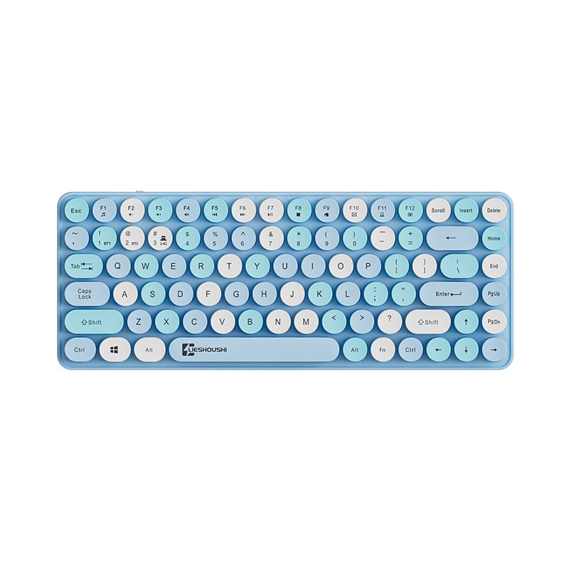 Wireless Mechanical Feel Silent Keyboard with Bluetooth Rechargeable