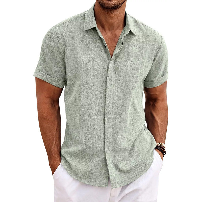Mens Linen Short Sleeve Shirt