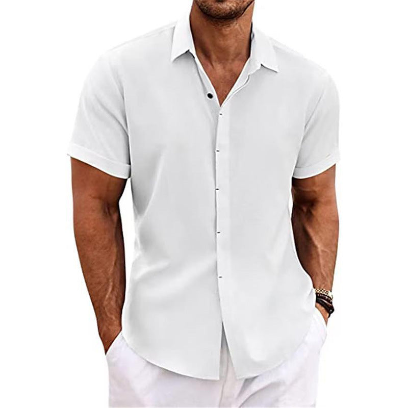 Mens Linen Short Sleeve Shirt