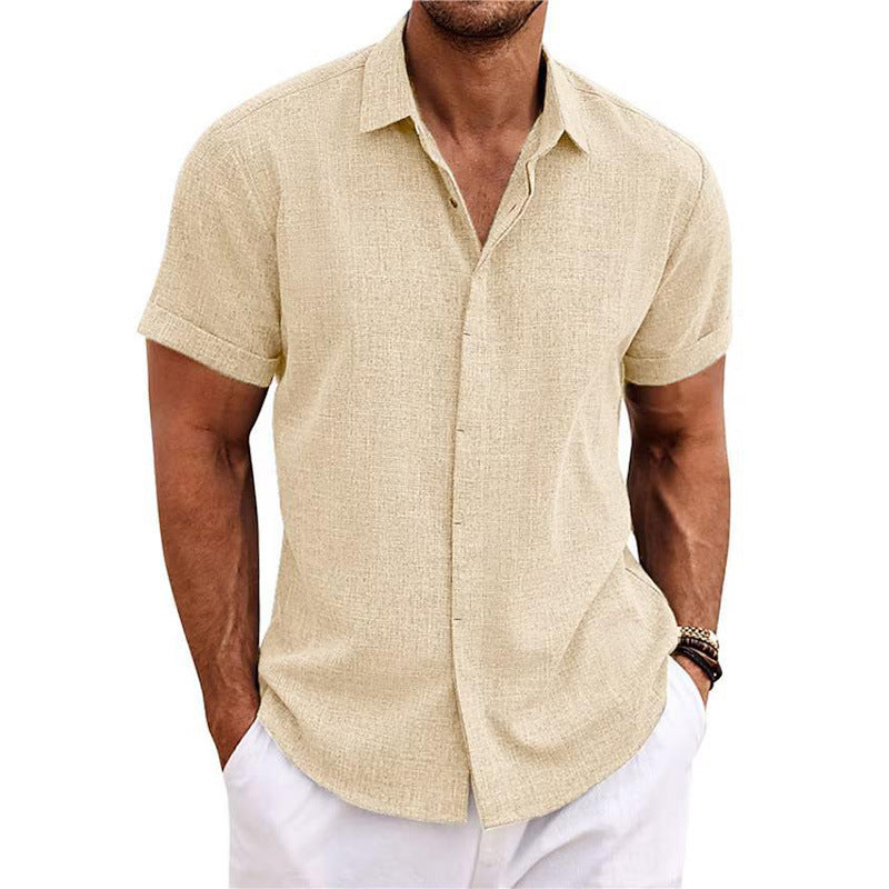 Mens Linen Short Sleeve Shirt